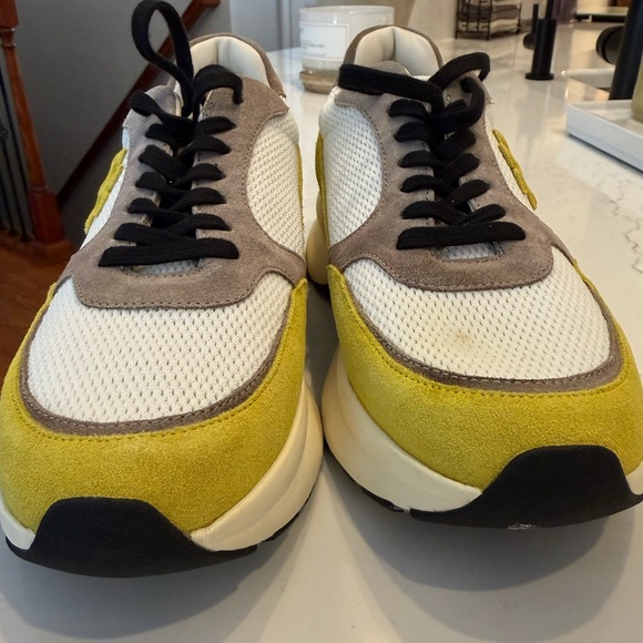 TORY BURCH women’s Good Luck Trainer Sneakers Yellow White tagged size 10 NEW - Picture 4 of 8